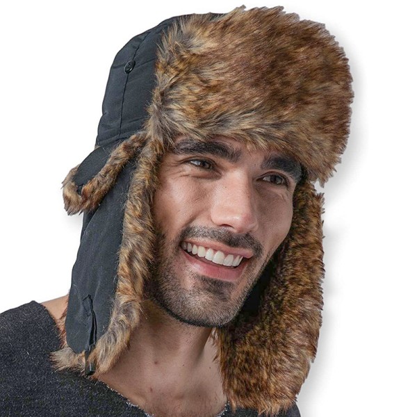 Unisex Aviator Trapper Hat med øreklaffer i fuskepels Ushanka Vinter