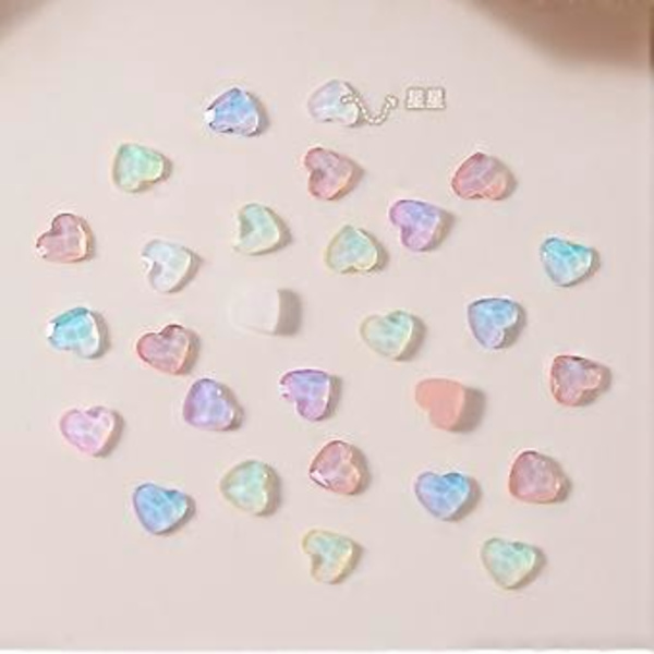 50 st/förpackning Romber Nagelberlocker Hjärtan Nagelkonst Berlocker Manikyr Tillbehör Stjärna Nagel Strass Berlocker DIY Nagelmaterial Star