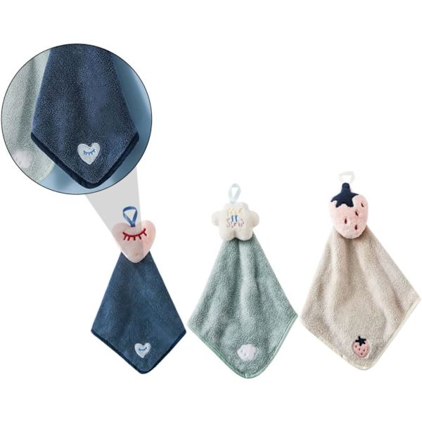 3 stk. Rag håndklær absorberende håndklær mikrofiber håndklær dekorativ