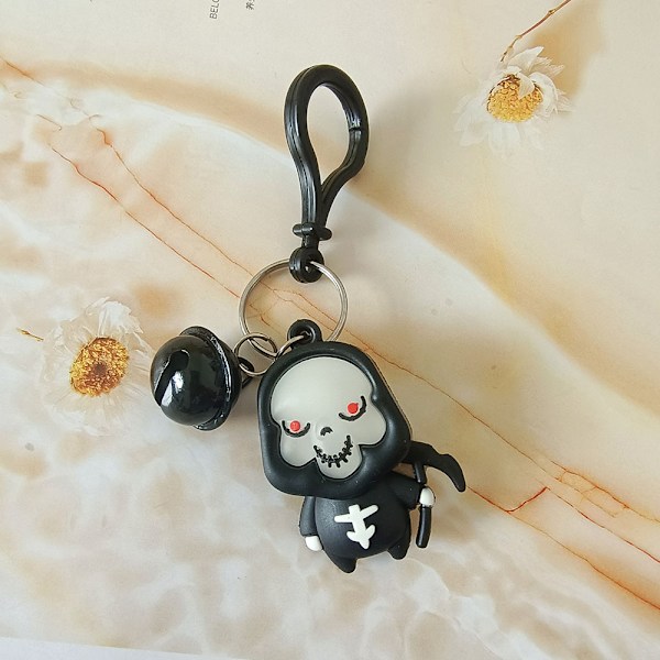 6 kpl PVC-avaimenperiä kellolla Halloween-koristeluun, söpö