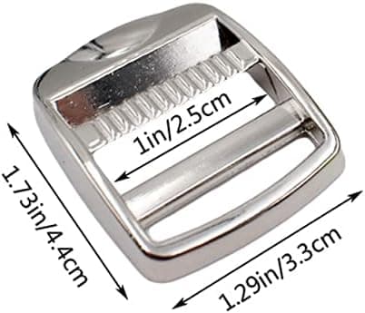 10 ställbara låsspännen i zinklegering för 25 mm silver