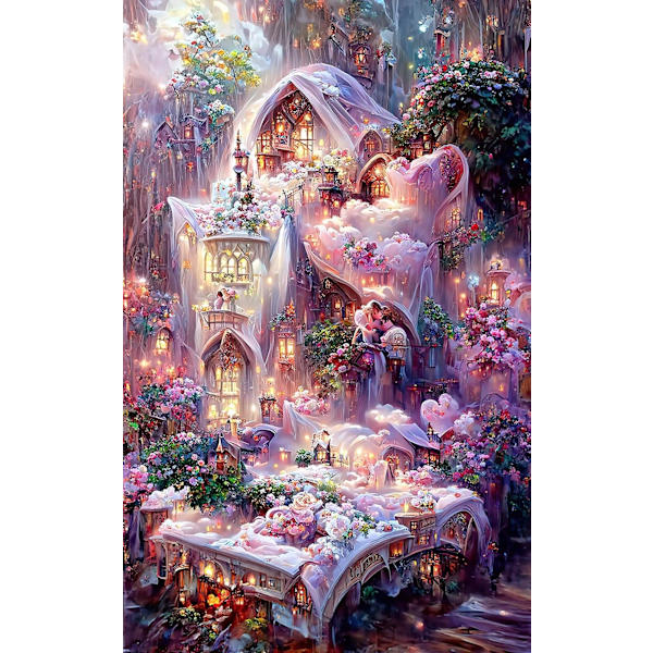 30x40cm 5D DIY Diamantmaleri Fuld, Maison de Rêve#B, DIY Diamant