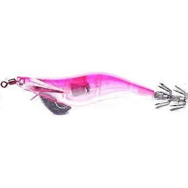 Fiskedrag Set Om 4 10.5Cm Räka Blinkande LED-Lampa Bläckfisk Jigg Fiskedrag Räkredskap Krok (Rosa+Orange+Grön+Lila)(4st)