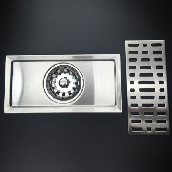 Golvbrunn med Avtagbart Lock, 200 x 100mm Rektangulär Sänka, Sta