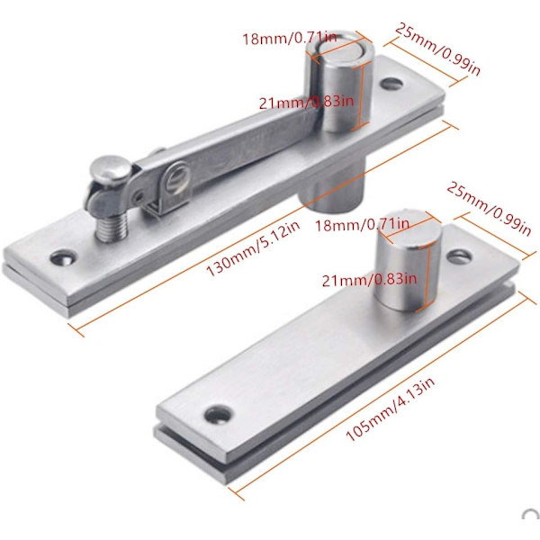 2-pack 360 graders dolda rotationsvridbara dörrgångjärn tunga St