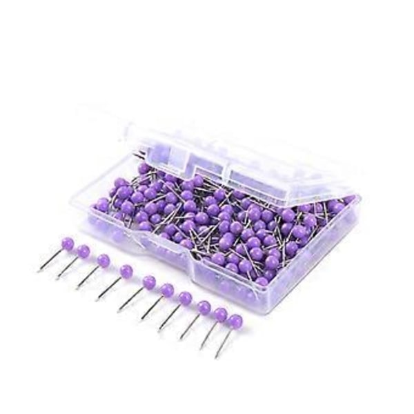 Ompeluneula läpinäkyvällä laatikolla, tilkkuneula, värillinen pallonmuotoinen pitkä suora neula kankaalle, ompeluun, tee-se-itse-askarteluun 4mm purple