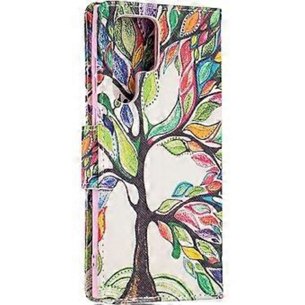 Kompatibel med Samsung Galaxy S22plus Fodral Lyxigt Elegant PU Läder Flip Folio Fodral med Kortplats Hållare Plånbok Ställ Magnetisk Spänne Skydd för