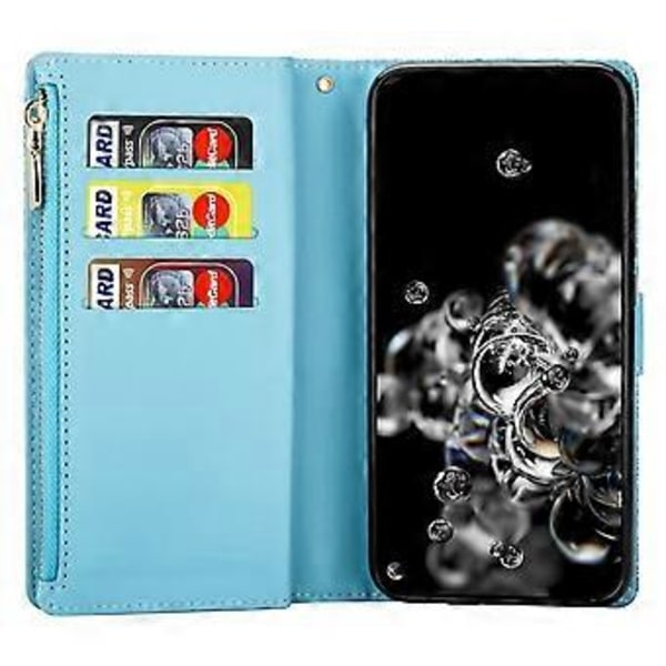 Fodral för Samsung Galaxy A15 4G/5G med Blixtlåsficka PU Läder Plånbok Glitterigt Telefonskal Style A