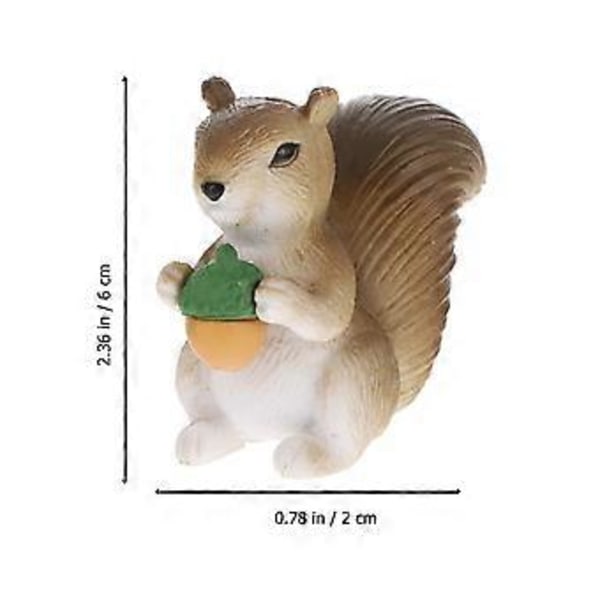 4 kpl Miniatyyri Orava Figuriinit Eläinmallit Maisema Puutarhakoriste