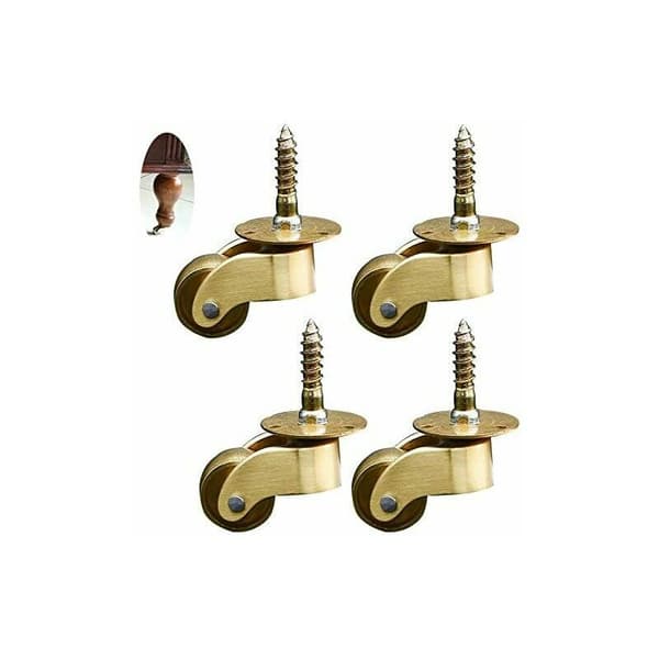 4X Svingbare Hjul, Messing Møbelhjul, Transport Cas