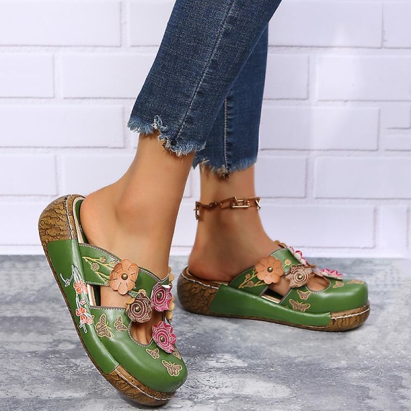 Damtofflor Boho Bohemia Strand Promenad Slip-on Sandaler.40. 40