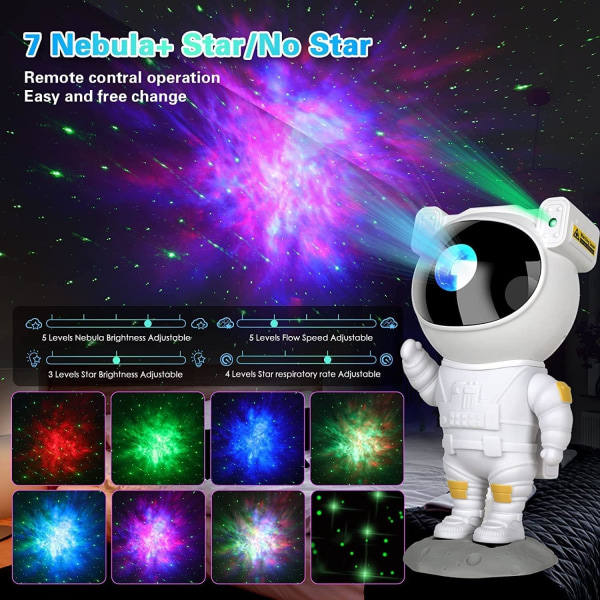 Astronaut Lygter Projektor - Astronaut Galaxy Projektor med Timer