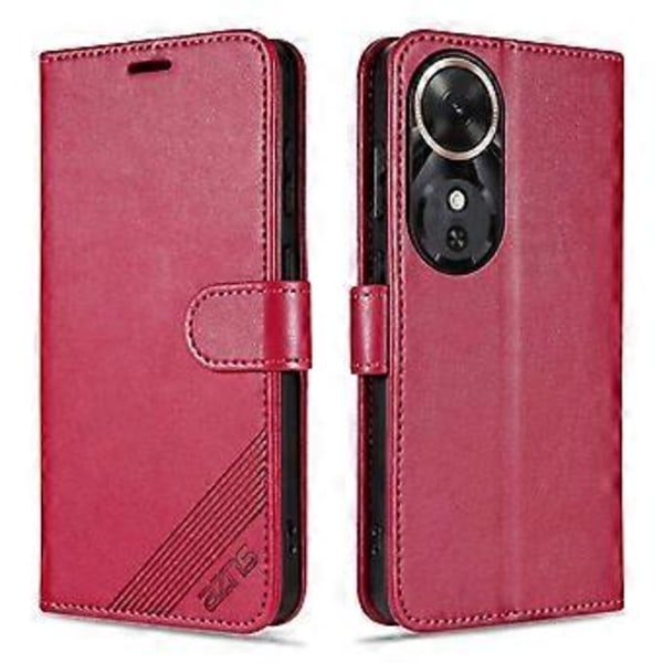 AZNS Honor Play 60 5G -kotelo naarmuuntumaton PU-nahkainen jalustallinen lompakkopuhelinkotelo Red