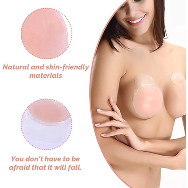 Nipple Covers (6,5 cm) - Genanvendelig selvklæbende push-up silikonenip