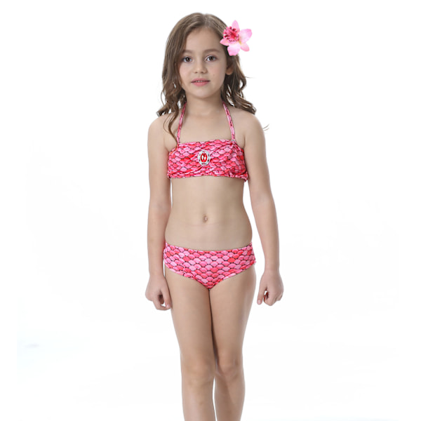 Børn og piger smuk havfruehale bikini sæt badedragt badedragt - 9-10 år, pink Pink 9-10years