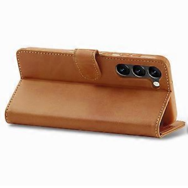 LC.IMEEKE Etui til Samsung Galaxy S24+ Kalveskindsstruktur Læder Stand Telefon Beskyttelsescover Style E