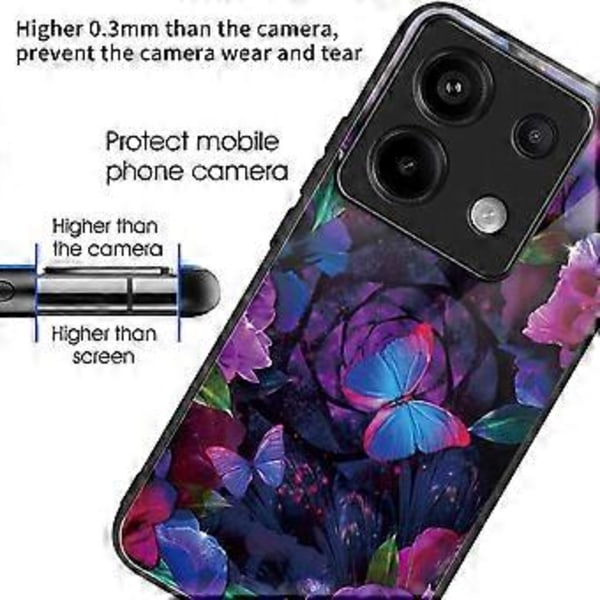 Skal för Xiaomi Redmi Note 13 Pro 5G/Poco X6 5G Härdat Glas+TPU Mönstertryck Baksida Telefonskal Style A