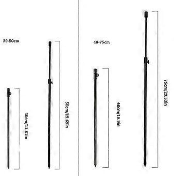 Spöhållare för fiskespö Fällbar hållare Mark Bankstick Fiskespöställ Hållare Insats Markspöstativ Justerbar 30cm 30cm