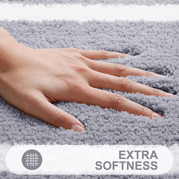 Halksäker Badmatta, Mjuk Mikrofiber Badmatta, Absorberande Lång Lugg