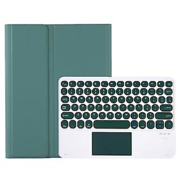 Tangentbord + Läder För Samsung Galaxy Tab A8 10.5 2021 Mörkgrön Dark green