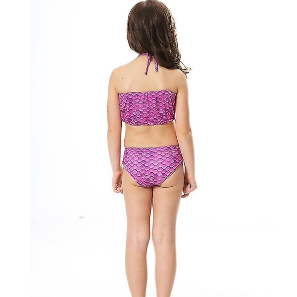 Barn Flickor Sjöjungfru Svans Bikini Set Baddräkt Baddräkt Simdräkt -allin.6-7 År.Lila