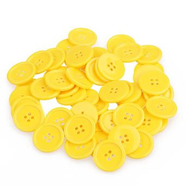 50 stk 23mm 4-hulls Syknapper i Resin for Sying, Scrapbooking og Strikking (Tilfeldig Farge)