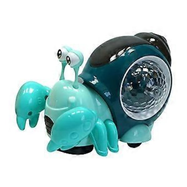 Kryp- och gåleksak för bebisar uppmuntrar bebisar att krypa med musik och ljus Interaktiv musikalisk leksak för baby Leksak Grön havslevande djur Green Sea Animal
