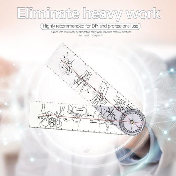 Ortopedisk linjal 20cm Goniometer Vinkel Medicinsk Linjal Led Ortopedi Verktyg Instrument Gradmätar