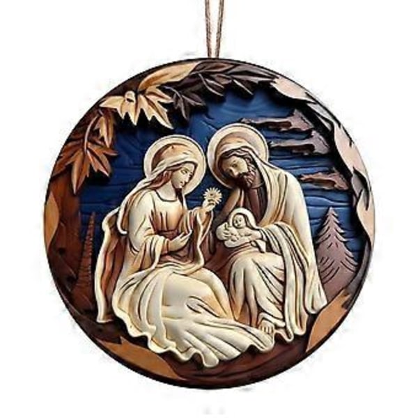 Delikat Julkrubba Ornament Konstnärlig Julhängande Prydnad för att Fira Födelsen 7