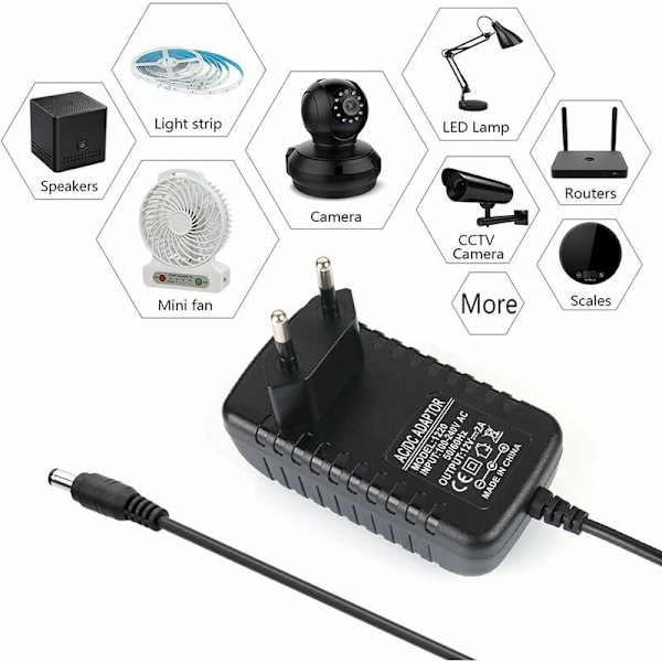 For LED-stripe, 5050, 3528, RGB, varm hvit, kald hvit, adapter,