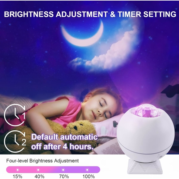 Galaxy projektor med timer & Bluetooth högtalare, 43 färger Star Pr