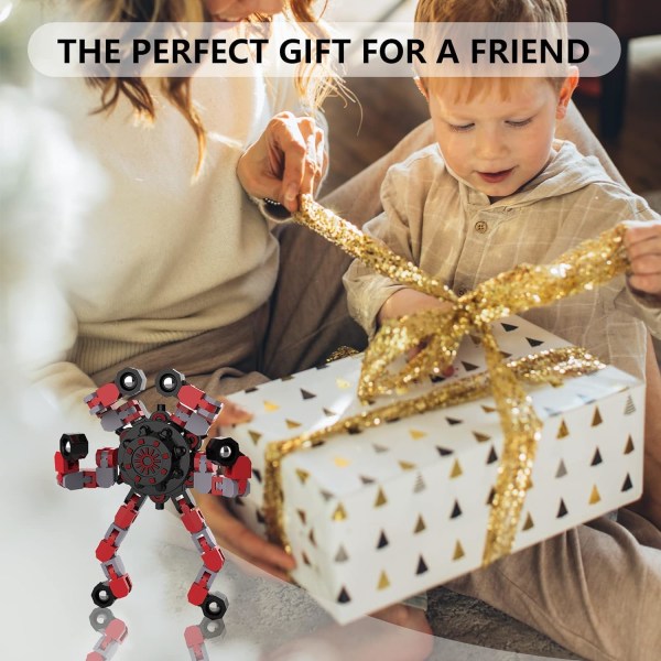 3 st Fidget Spinners, DIY Deformabla Robot Fingerleksaker, Avstressande
