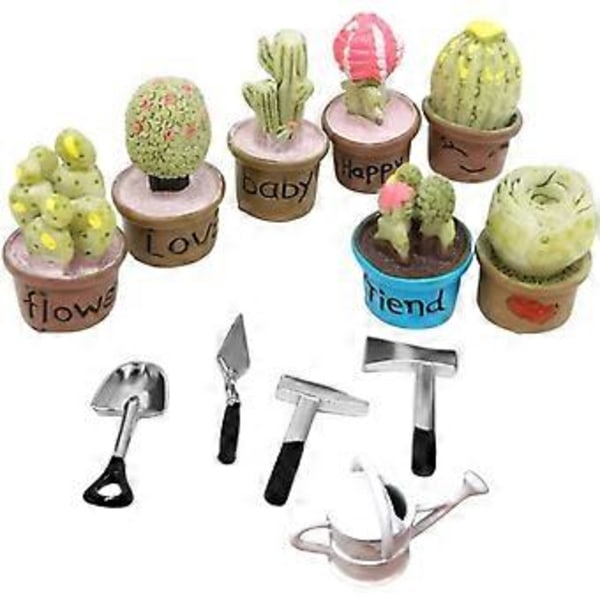 Nirvana Miniatyr Blomsterpotte Hage Dukke Sett Kan Spade Hagetilbehør
