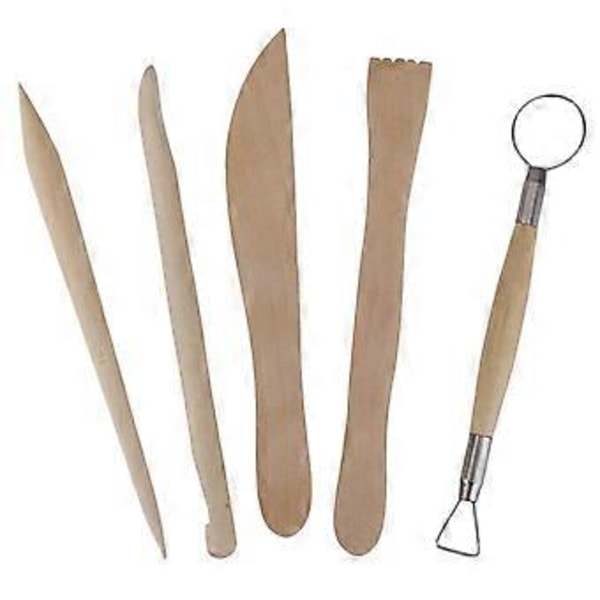 1 pakke Keramik Ler Skulptur Udskæring Værktøjssæt (5 stk) 5pcs