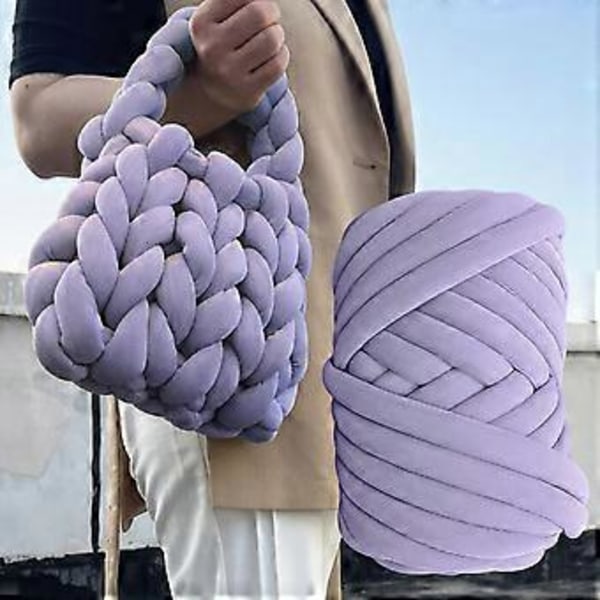 1000G Paksu Lankajumbo Putkimainen Lanka DIY Painolanka Käsineulonta Virkkaus Käsivarsi Neulottu Lanka Paksu Lanka Hattuihin Koreihin Lemmikkisänkyjen Kudonta Huivi Violetti Violet