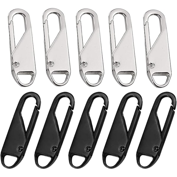 Metalldragkedja ersättning, 10-pack, byt dragkedjelabel, dragkedja