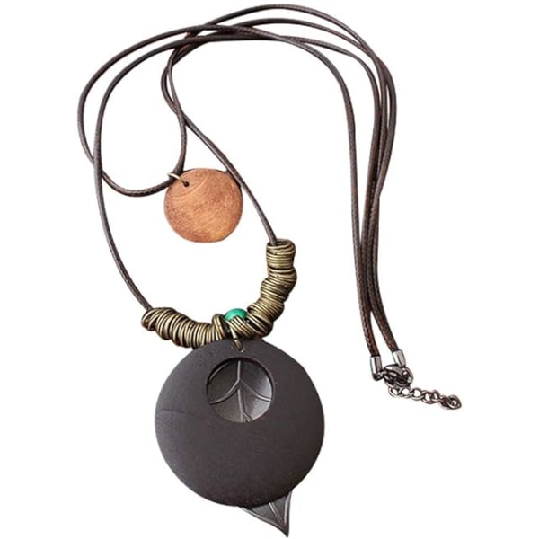 Vintage-kaulakoru Puinen Ripus Puuhelmikaulakorut Naisille Boho Et