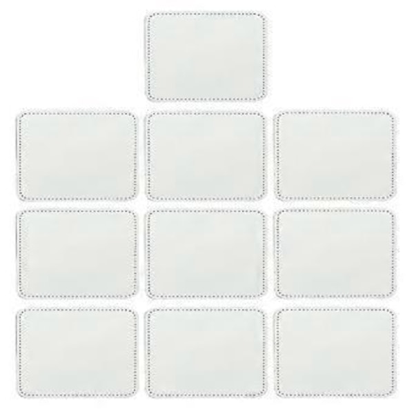 10 stk. blanke læder hat patches 8 former til hat jeans skjorte jakker, blanke sublimerings patches dekorative patches små Rectangle 1 small