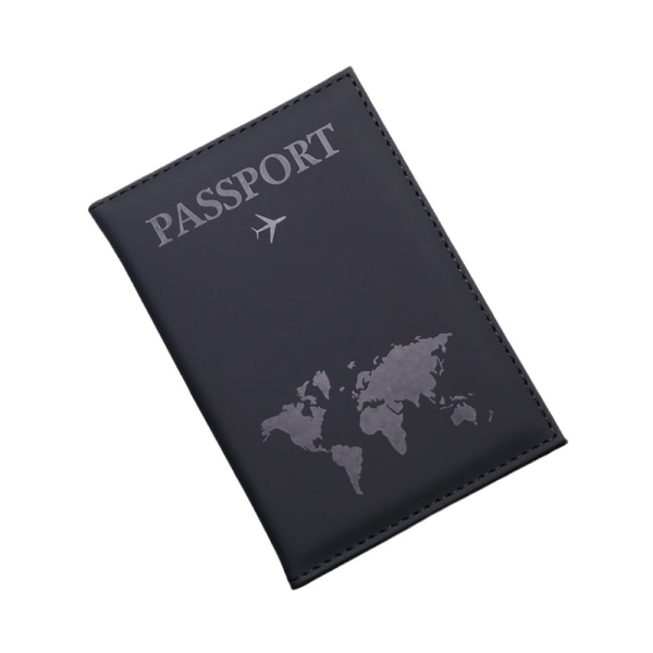 Svart, PU matt kart passveske, passholder, passbeskyttelse