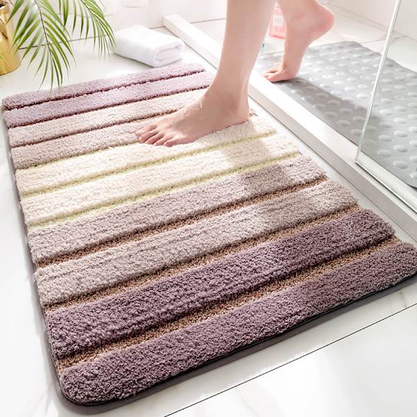 50 x 80 cm, Beige, halkfri badrumsmatta, extra mjuk matta S