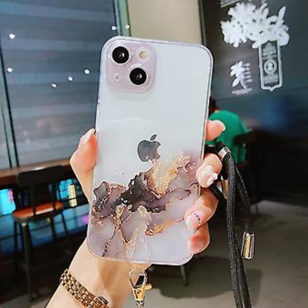 Marmorikuvioinen TPU-kotelo iPhone 13 Pro:lle Black