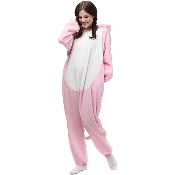 Monihahmoinen eläinhuppupuku Jumpsuit Cosplay-asu.XL.Pink Pig