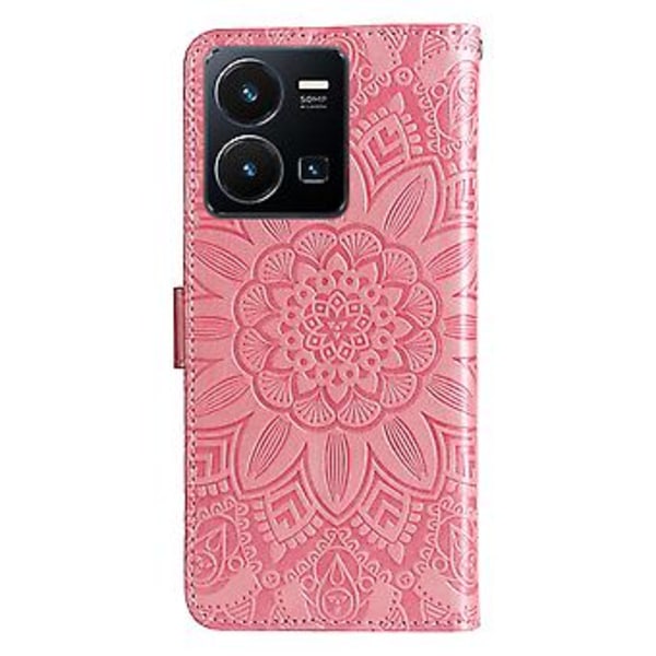 Solros Läder Telefonfodral För vivo Y35 4G / Y22s / Y22 Rose Gold