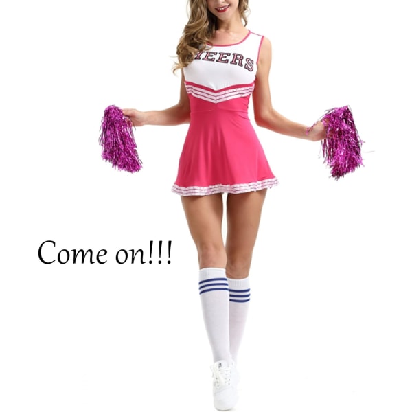 Rose Red Niuhong Cheer Leader Poms Shiny Metallic Cheer Ball Farb