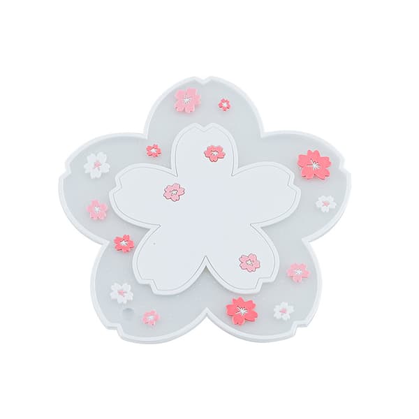 Coasters 2 Stk. Bløde PVC Sakura Måtter Coaster Bordmåtter Kop Chr
