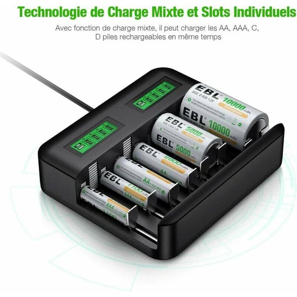 LCD Universal Batterioplader, Universal Oplader til AA/LR6, AAA/