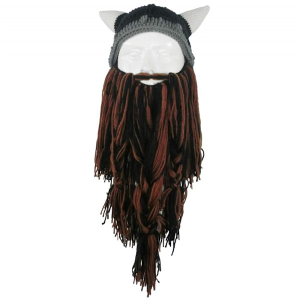 Horn Hat Vinter Varm Maske Strikket Uld Sjov Skull Hat Paryk Hat Funn