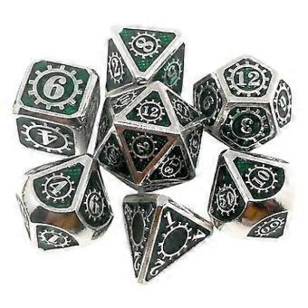 7 st/förpackning Polyedrisk zinklegering för Drakfjäll DnD RPG Brädspel Tärningar (09) 9