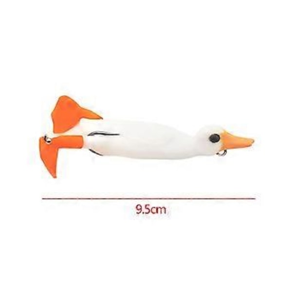 Ankfiskedrag Fiskekrokar Tillbehör Swimbait Flipper Trollingdrag Fiskedrag för Bass Gös Rödfisk (Vit) White