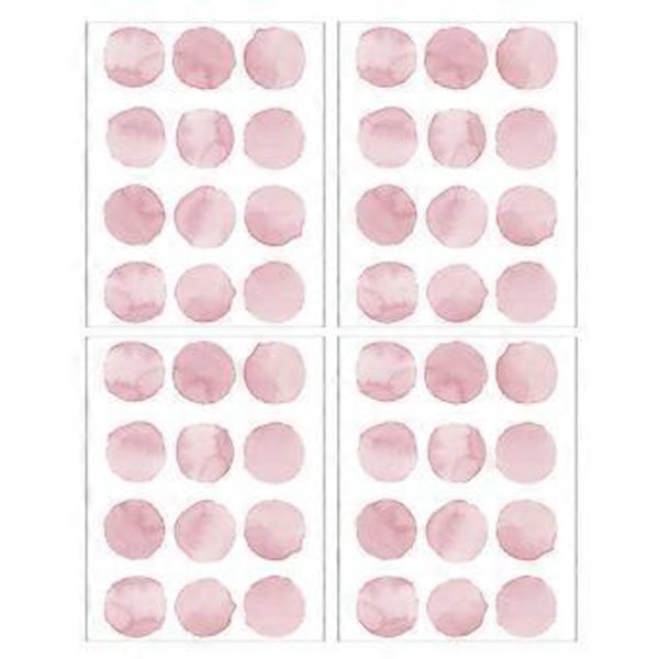 4 Ark Rosa Prickar Väggdekaler DIY Avtagbara Klistermärken Väggkonstdekorationer